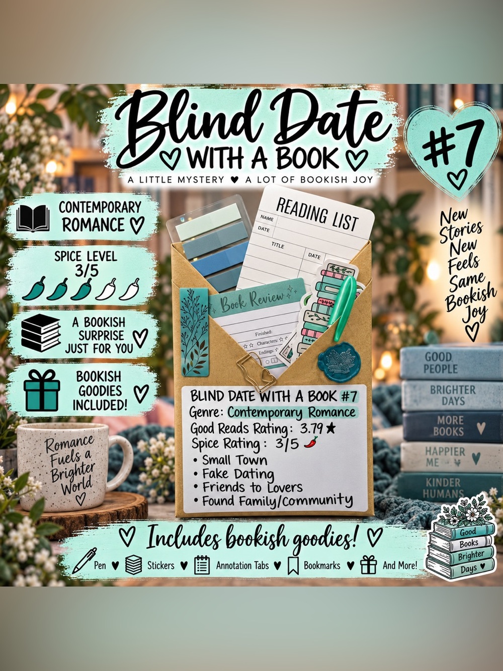 Blind Date With A Book #7 - Contemporary Romance Book & Accessories